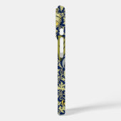 Coques Case-Mate iPhone Papier Peint Floral William Morris Kennet Bleu Or (Verso / Gauche)