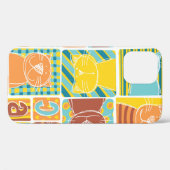 Coques Case-Mate iPhone Papier peint patchwork en tissu de chat amusant, c (Verso (horizontal))