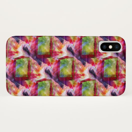 Coques Case-Mate iPhone Papier peint vert et rouge abstrait (Dos (Horizontal))