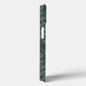 Coques Case-Mate iPhone Papier peint vert fleuri damassé de luxe (Verso / Droite)