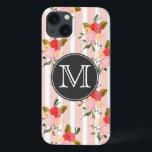 iPhone 13 Coque Papier peint vintage Floral Monogram iPad Mini Cas<br><div class="desc">Mini coque iPad personnalisable avec rayures et papier peint à fleurs dessinées à la main. Des articles similaires sont disponibles dans mon magasin.</div>