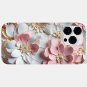 COQUES Case-Mate iPhone PAPIER ROSE ET BLANC FLEURS DE REGARDE 3D (Verso (horizontal))