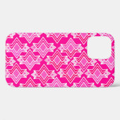 Coques Case-Mate iPhone Papiers peints Art Déco, rose fuchsia (Verso (horizontal))