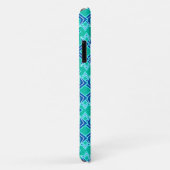 Coques Case-Mate iPhone Papiers peints Art Déco, turquoise et cobalt (Dos/Droite)