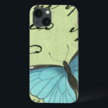 Etui iPhone Case-Mate Papillon à ailes bleues sur carte postale Turquois<br><div class="desc">Cette carte postale turquoise porte un message de beauté. Un délicat papillon à ailes bleues repose sur la carte,  obscurcissant une partie du script qu'il contient. Cette impression de Vision Studio ferait un grand ajout à votre maison!</div>