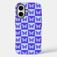 Papillon À damiers Motif en bleu et violet
