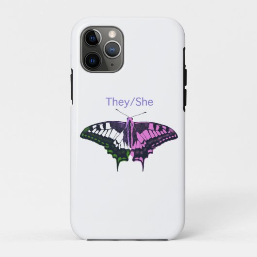 Coques Case-Mate iPhone Papillon à queue noire non binaire (Dos)