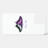 Coques Case-Mate iPhone Papillon à queue noire non binaire (Verso (horizontal))
