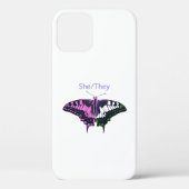 Coques Case-Mate iPhone Papillon à queue noire non binaire (Verso)
