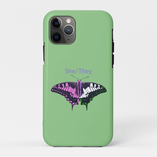 Coques Case-Mate iPhone Papillon à queue noire non binaire (Dos)