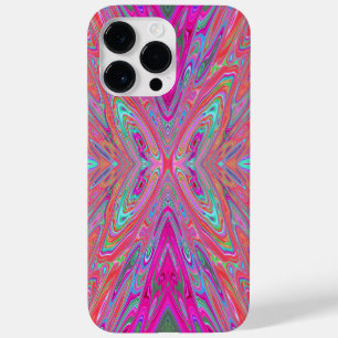 Coque Pour Pour iPhone 14 Pro Max Papillon Abstrait Rose, Aqua et Magenta Trippy