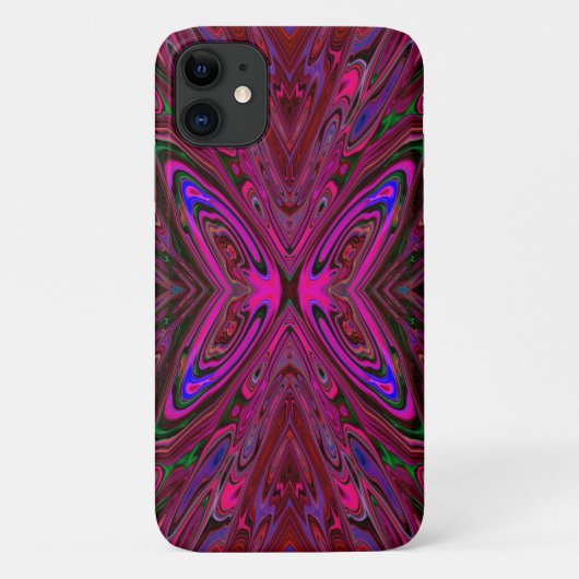 Coques Case-Mate iPhone Papillon Abstrait Rose Chaude, Rouge et Bleu Tripp (Dos)