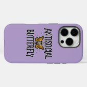Coques Case-Mate iPhone Papillon antisocial - ermite drôle (Verso (horizontal))
