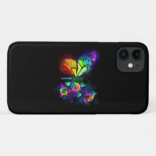 Coques Case-Mate iPhone Papillon arc-en-ciel (Dos (Horizontal))