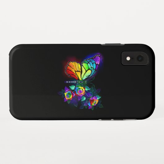 Coques Case-Mate iPhone Papillon arc-en-ciel (Dos (Horizontal))