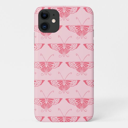 Coques Case-Mate iPhone Papillon Art Déco stylisé - rose corail (Dos)