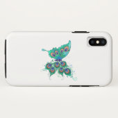 Coques Case-Mate iPhone Papillon aux plumes de paon vert (Dos (Horizontal))