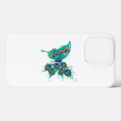 Coques Case-Mate iPhone Papillon aux plumes de paon vert (Verso (horizontal))