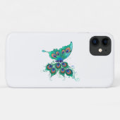 Coques Case-Mate iPhone Papillon aux plumes de paon vert (Dos (Horizontal))