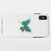 Coques Case-Mate iPhone Papillon aux plumes de paon vert (Dos (Horizontal))