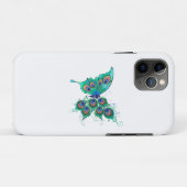 Coques Case-Mate iPhone Papillon aux plumes de paon vert (Dos (Horizontal))