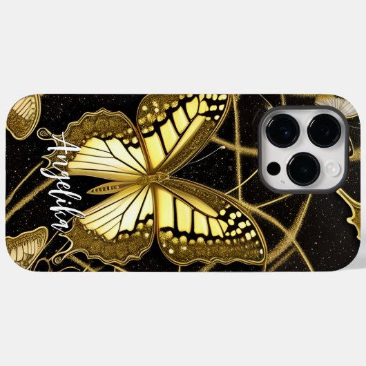 Coques Case-Mate iPhone Papillon avec nom personnalisé (Verso (horizontal))