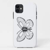 Coques Case-Mate iPhone Papillon blanc à veine noire (Dos)
