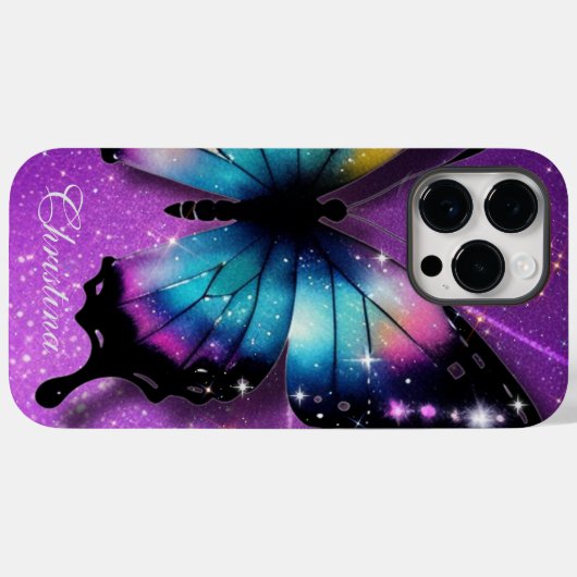 Coques Case-Mate iPhone Papillon bleu (Verso (horizontal))