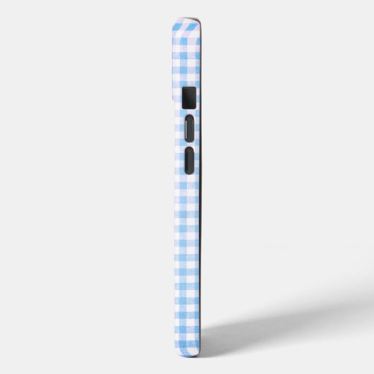 Coques Case-Mate iPhone Papillon bleu en vol En vichy (Verso / Gauche)