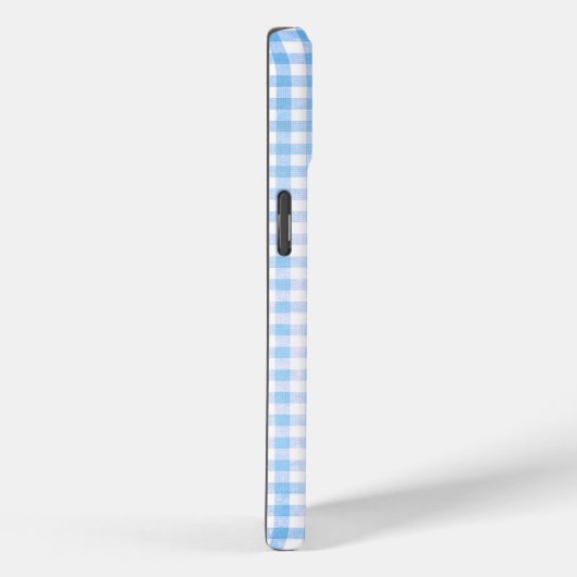 Coques Case-Mate iPhone Papillon bleu en vol En vichy (Verso / Droite)