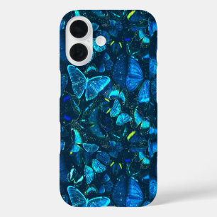 Coques iPhone 16 Papillon bleu esthétique rêveuse fantaisie céleste