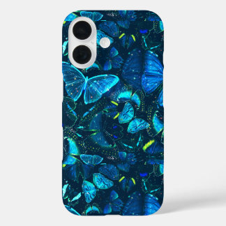 Coques iPhone 16 Papillon bleu esthétique rêveuse fantaisie céleste