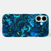 Coques Case-Mate iPhone Papillon bleu esthétique rêveuse fantaisie céleste (Verso (horizontal))