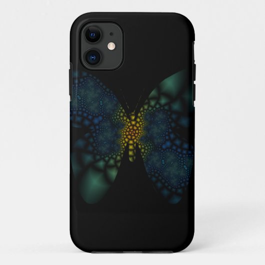 Coques Case-Mate iPhone papillon bleu et vert (Dos)