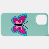 Coques Case-Mate iPhone Papillon bleu magenta rose (Verso (horizontal))