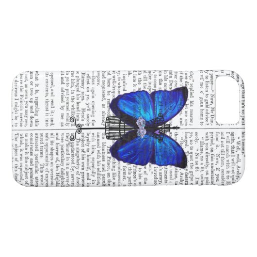 Coques Case-Mate iPhone Papillon bleu mannequin (Dos (Horizontal))