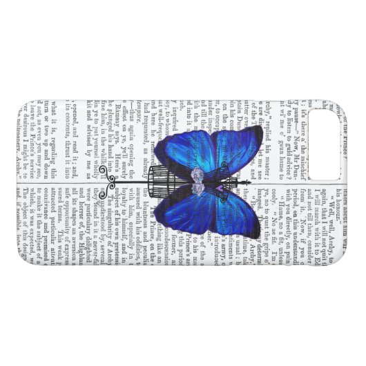 Coques Case-Mate iPhone Papillon bleu mannequin (Dos (Horizontal))
