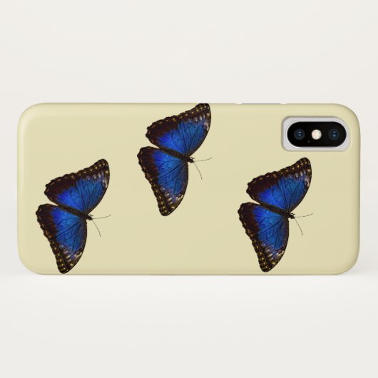 Coques Case-Mate iPhone Papillon bleu Morpho (Dos (Horizontal))