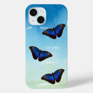 Coque Pour iPhone 15 Papillon bleu Morpho