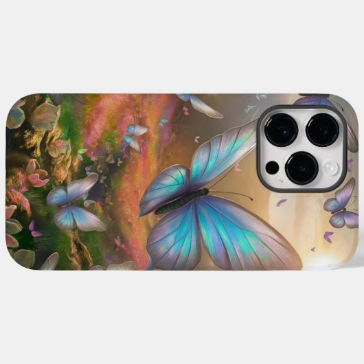 Coques Case-Mate iPhone Papillon bleu mou (Verso (horizontal))