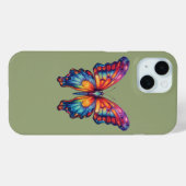 Coques Case-Mate iPhone Papillon Bleu Orange Ailes (Verso (horizontal))