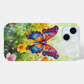 Coques Case-Mate iPhone Papillon Bleu Orange Ailes (Verso (horizontal))