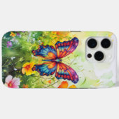 Coques Case-Mate iPhone Papillon Bleu Orange Ailes (Verso (horizontal))