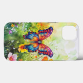 Coques Case-Mate iPhone Papillon Bleu Orange ailes (Verso (horizontal))