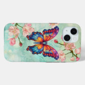 Coques Case-Mate iPhone Papillon Bleu Orange Ailes (Verso (horizontal))