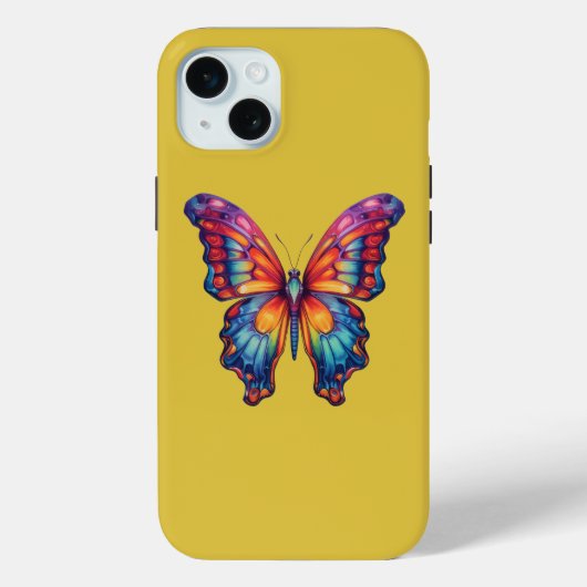 Coques Case-Mate iPhone Papillon Bleu Orange Ailes (Verso)