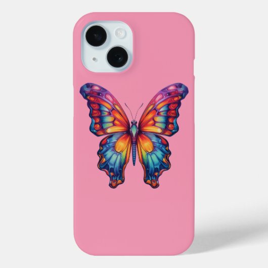Coques Case-Mate iPhone Papillon Bleu Orange Ailes (Verso)