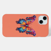 Coques Case-Mate iPhone Papillon Bleu Orange Ailes (Verso (horizontal))