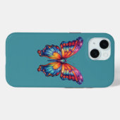 Coques Case-Mate iPhone Papillon Bleu Orange Ailes (Verso (horizontal))