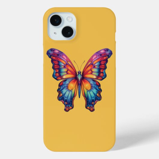 Coques Case-Mate iPhone Papillon Bleu Orange Ailes (Verso)